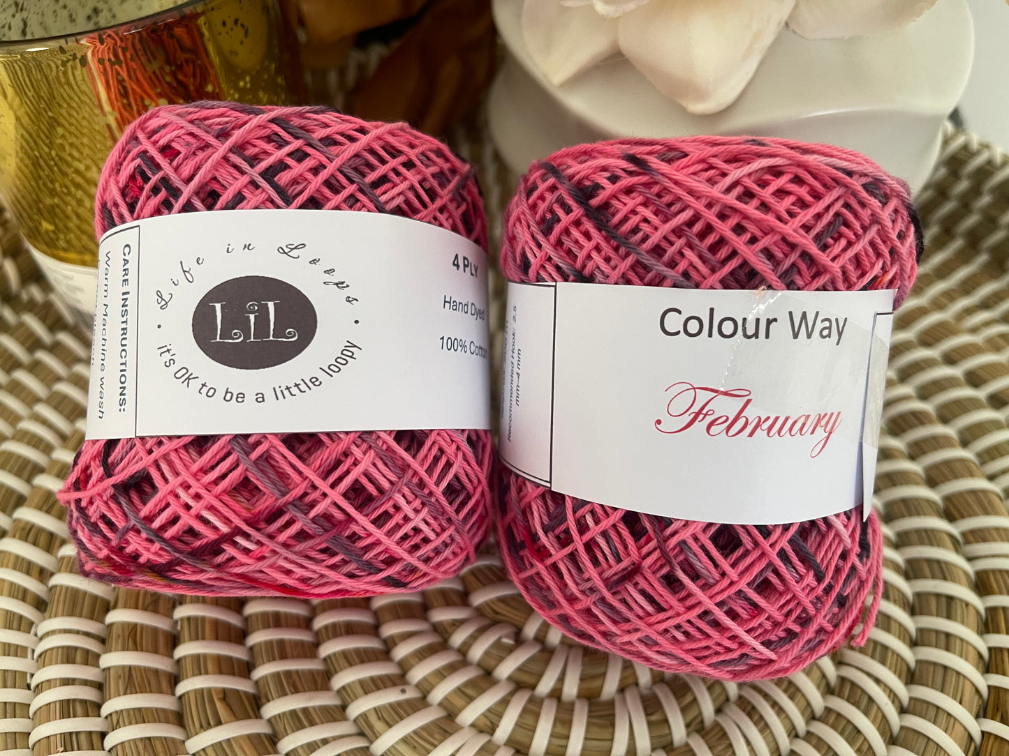 Life in Loops - Hand Dyed Cotton Yarn - 4 ply Colour of the Month